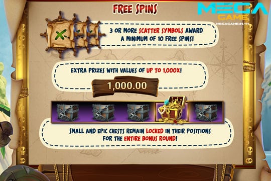 ฟีเจอร์ Free Spins Epic Treasure