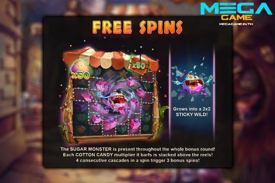 ฟีเจอร์ Free Spins Sugar Monster