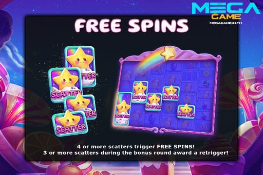 ฟีเจอร์ Free Spins Sugarlicious EveryWay